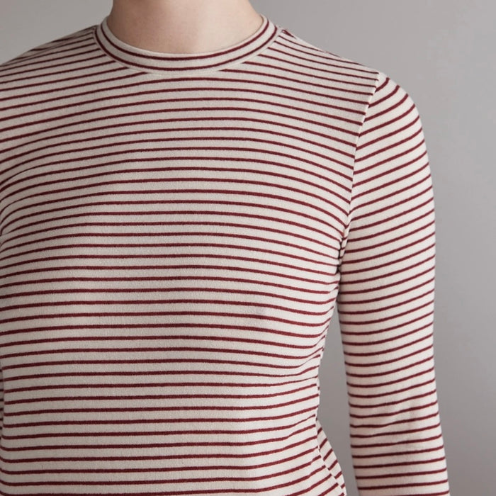 Amente- Wool Blend Stripe Knit Top