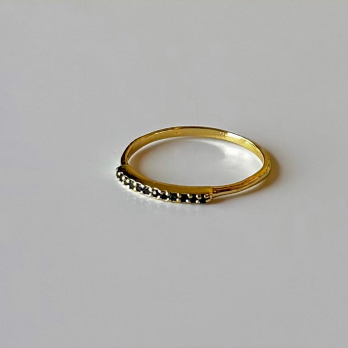 Onyx Sterling & Gold Ring