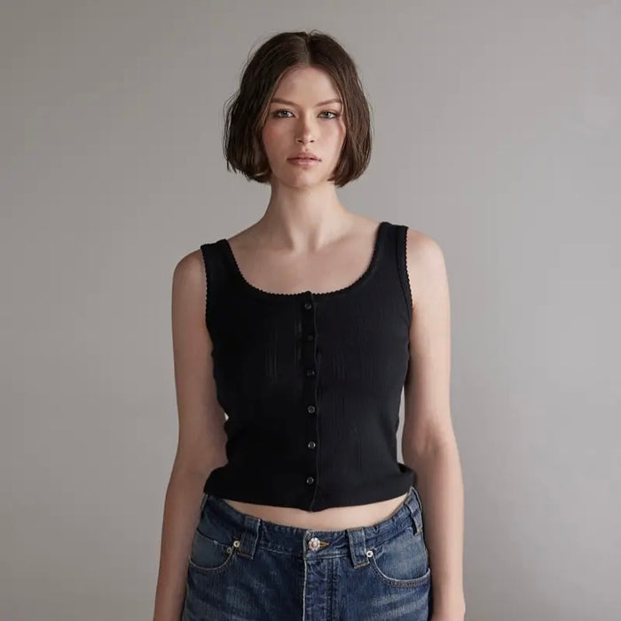 Amente- Button Knit Tank