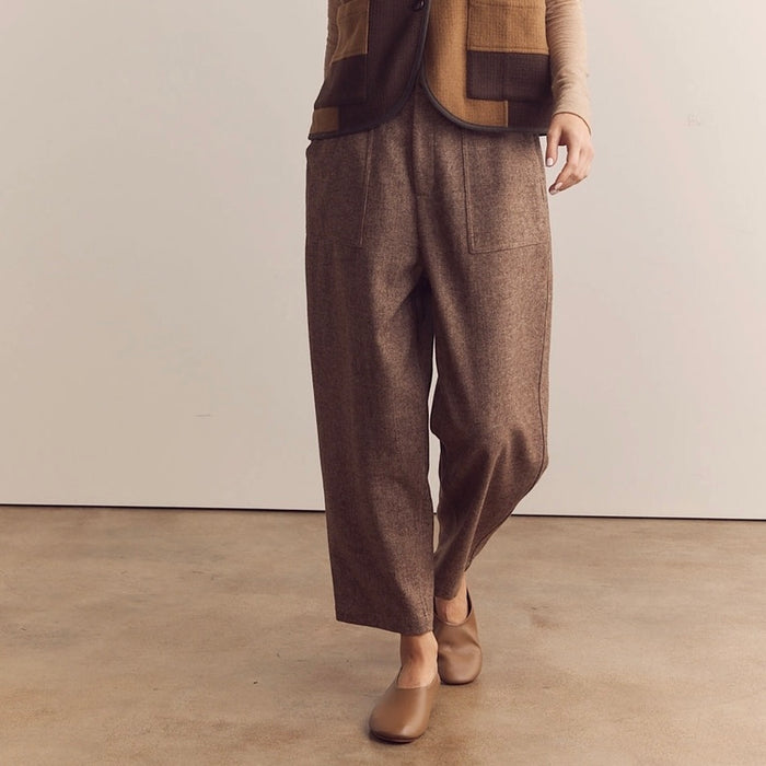 A Mente- Wool Blend Baby Herringbone Pants