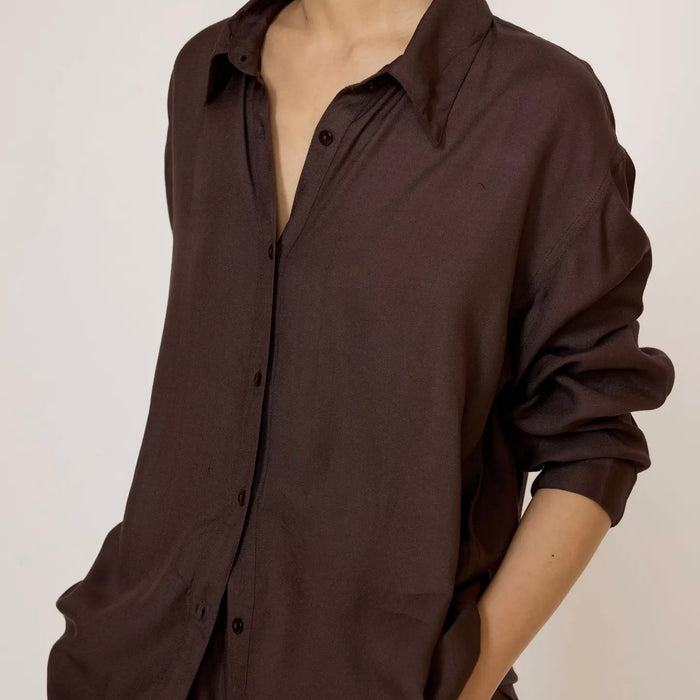 Laude The Label- Everything Shirt - Chocolate Brown