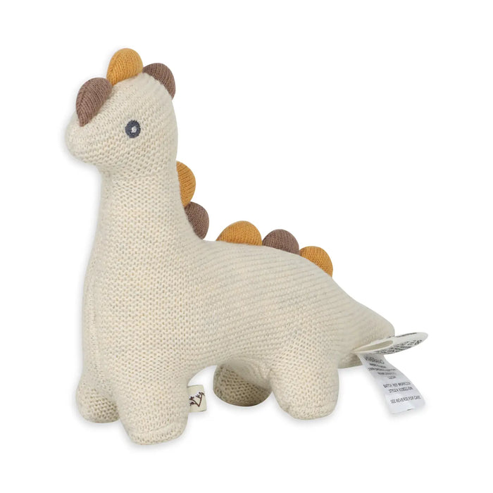 Viverano Organics- Dino Knit Stuffed Animal Soft Baby Toy (Organic Cotton)