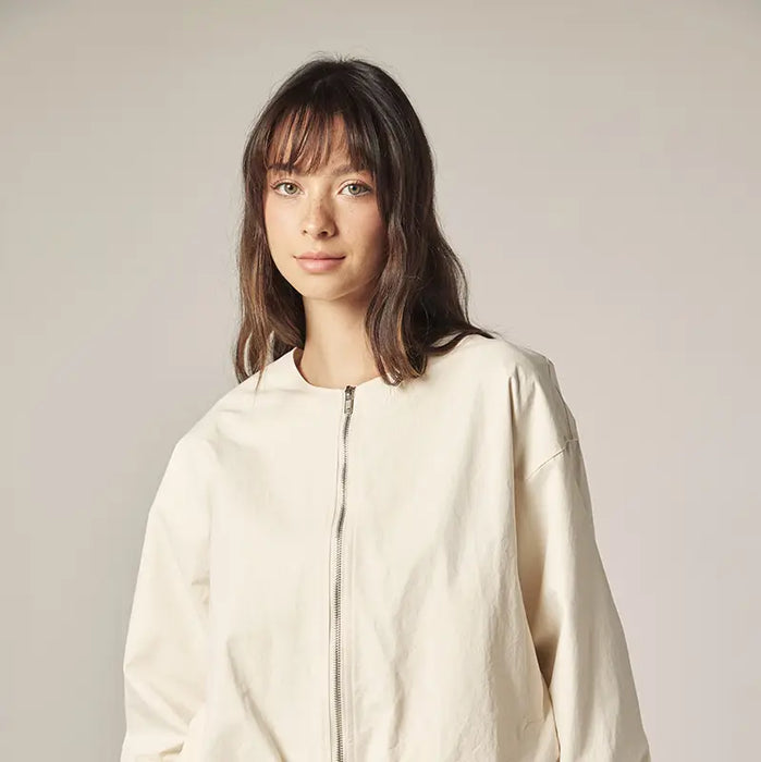 Amente-Smoked Sleeve Zip Up Jacket