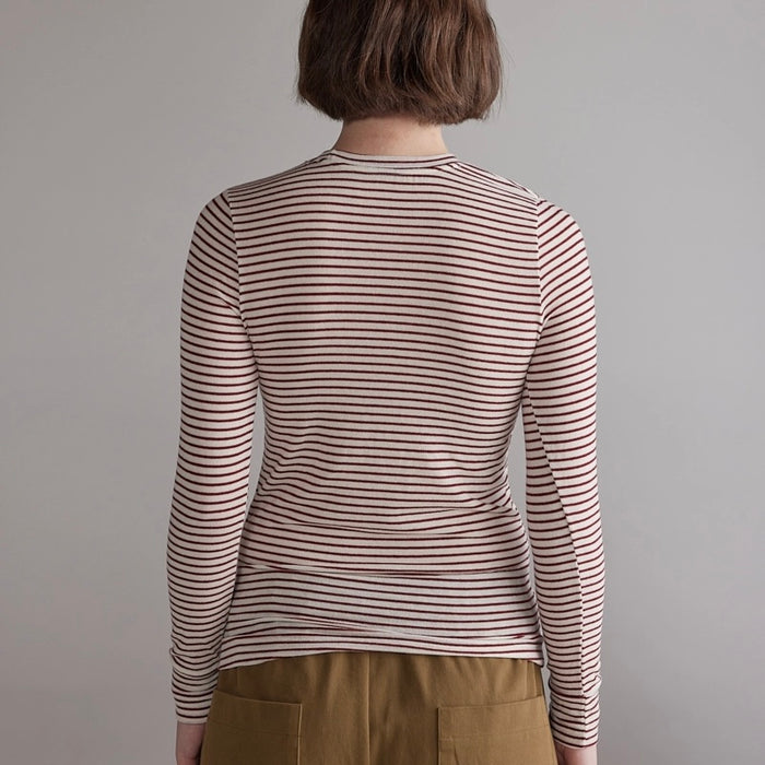 Amente- Wool Blend Stripe Knit Top