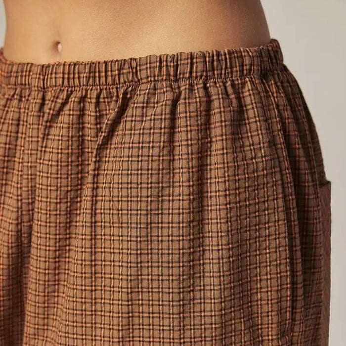 Amente- Plaid Drawstring Pants