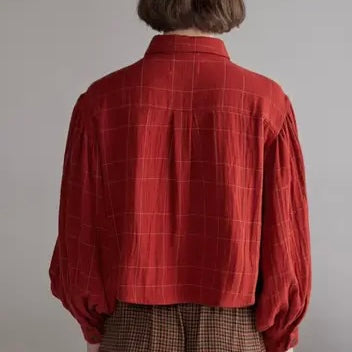 Amente- Plaid Volume Blouse