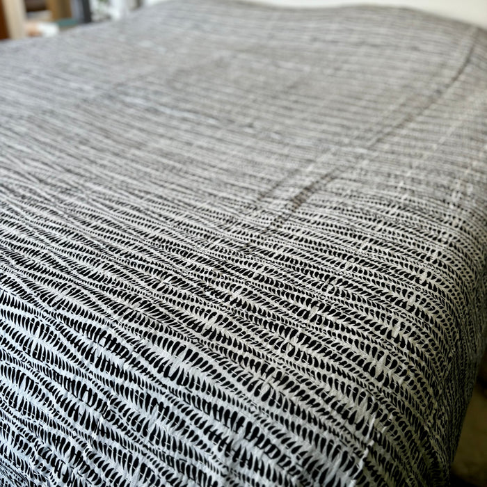 Kantha Quilt- Black & White