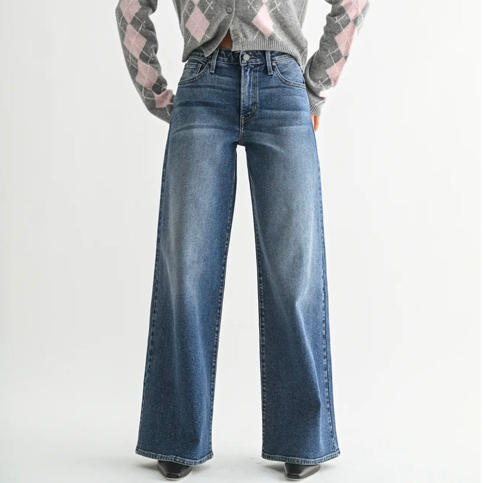 Just Black Denim- Ultra Wide Leg Dark Wash