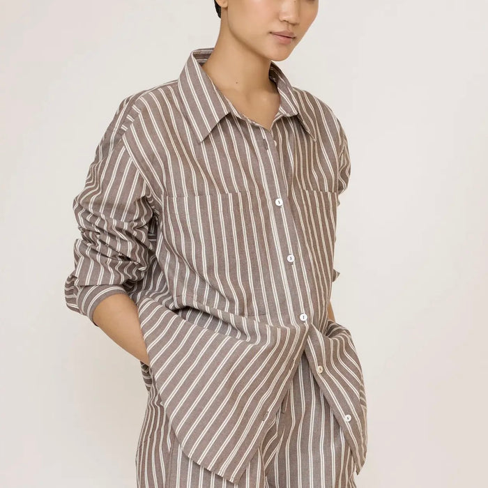 Laude The Label- Everything Shirt - Acorn Stripe