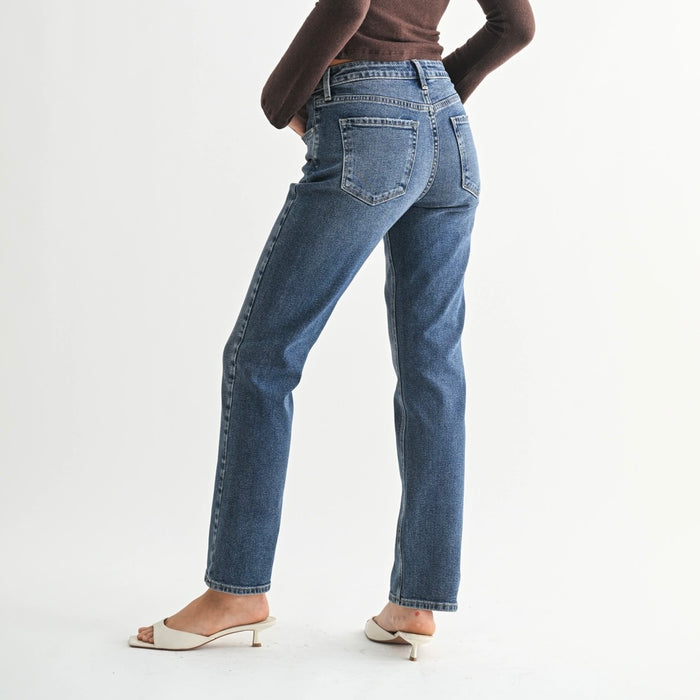 Just Black Denim- High Rise Pencil Jean - Dark Denim