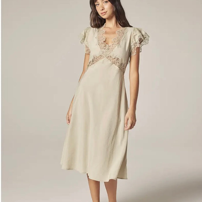 Amente- Laced Bias Dress