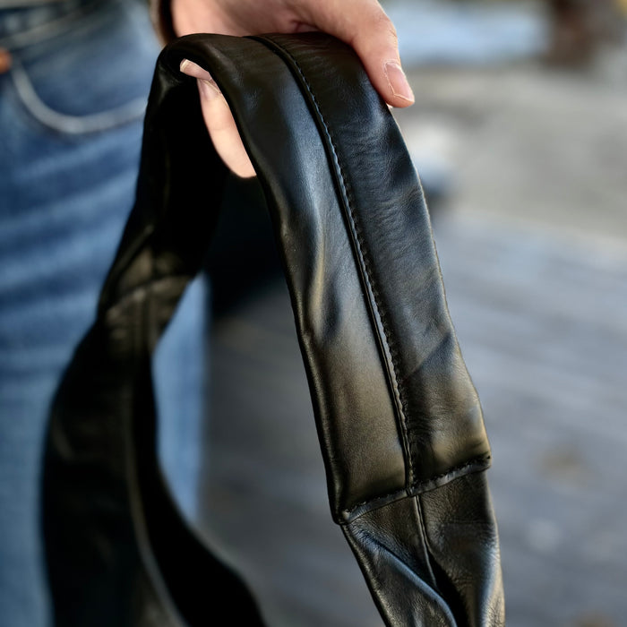 Leather Shoulder Bag - Black