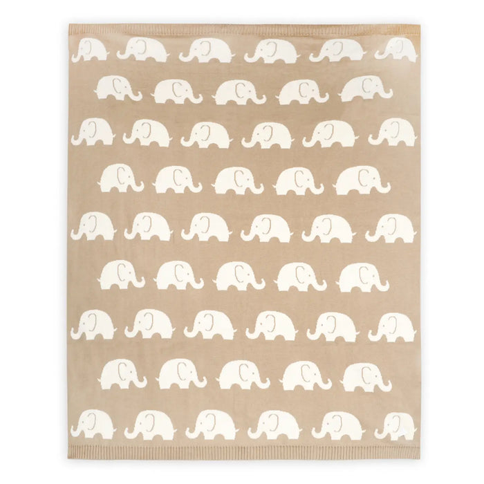 Viverano Organics- Elephant Trail - Organic Jacquard Knit Baby Blankets