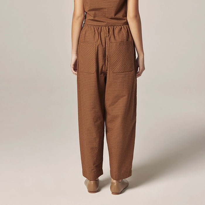 Amente- Plaid Drawstring Pants
