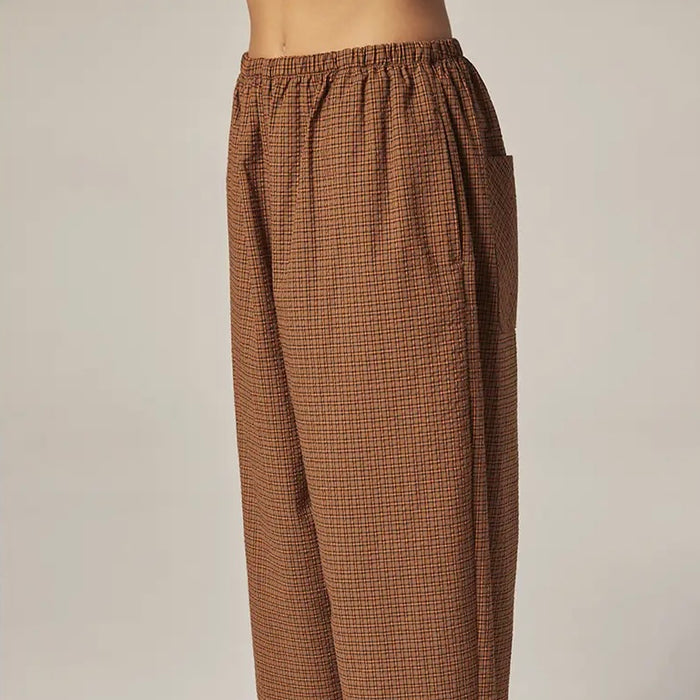 Amente- Plaid Drawstring Pants