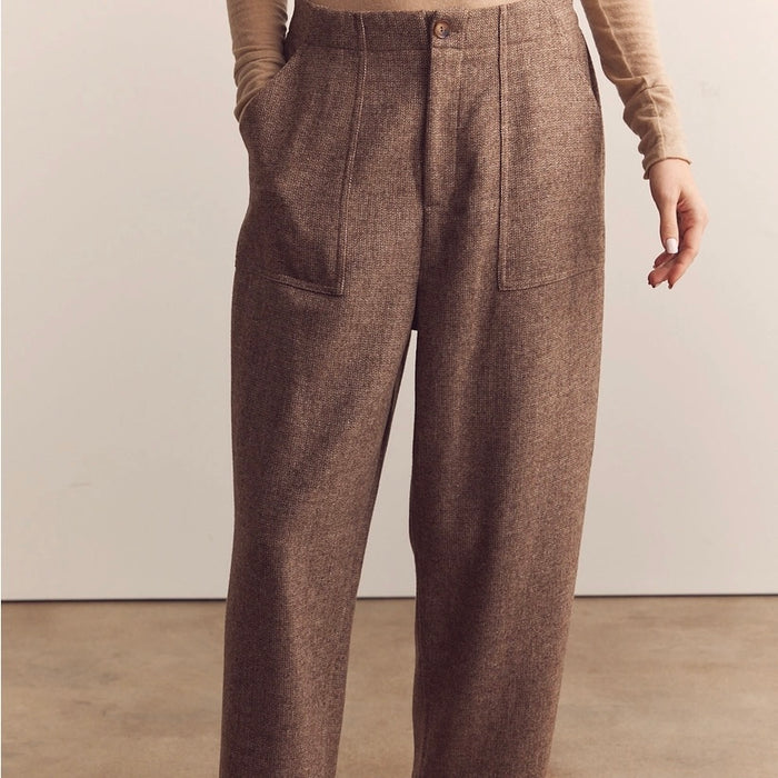 A Mente- Wool Blend Baby Herringbone Pants