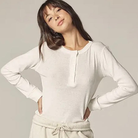 Amente- Long Sleeve Cotton Henry Top