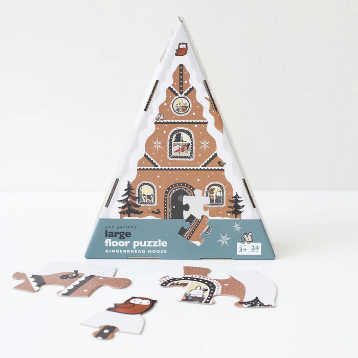 Wee Gallery- Gingerbread House Holiday/Christmas Floor Puzzle