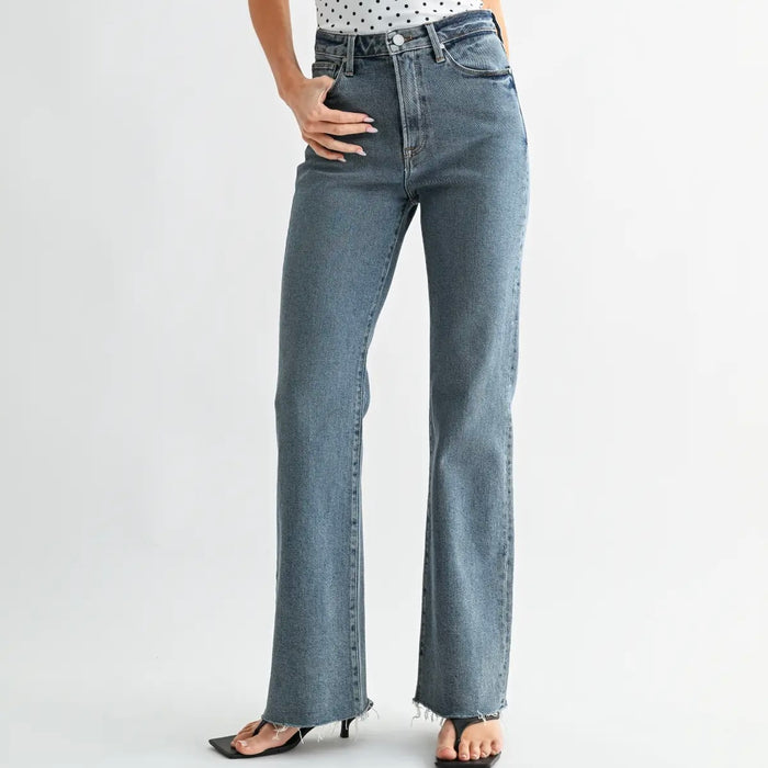 Just Black Denim- Jb Collection Scissor Cut Bootcut - Medium Denim