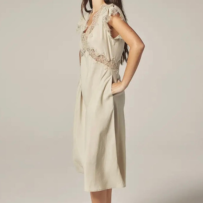 Amente- Laced Bias Dress