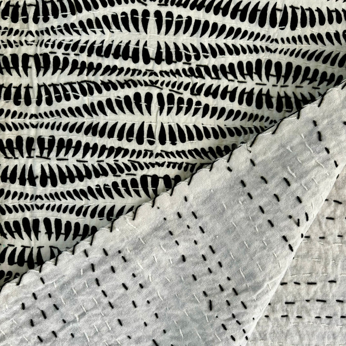 Kantha Quilt- Black & White