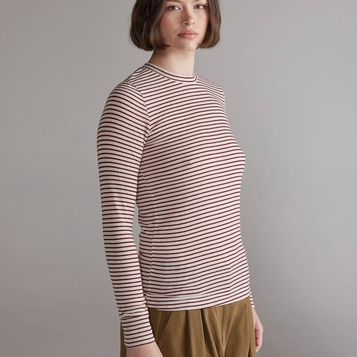 Amente- Wool Blend Stripe Knit Top