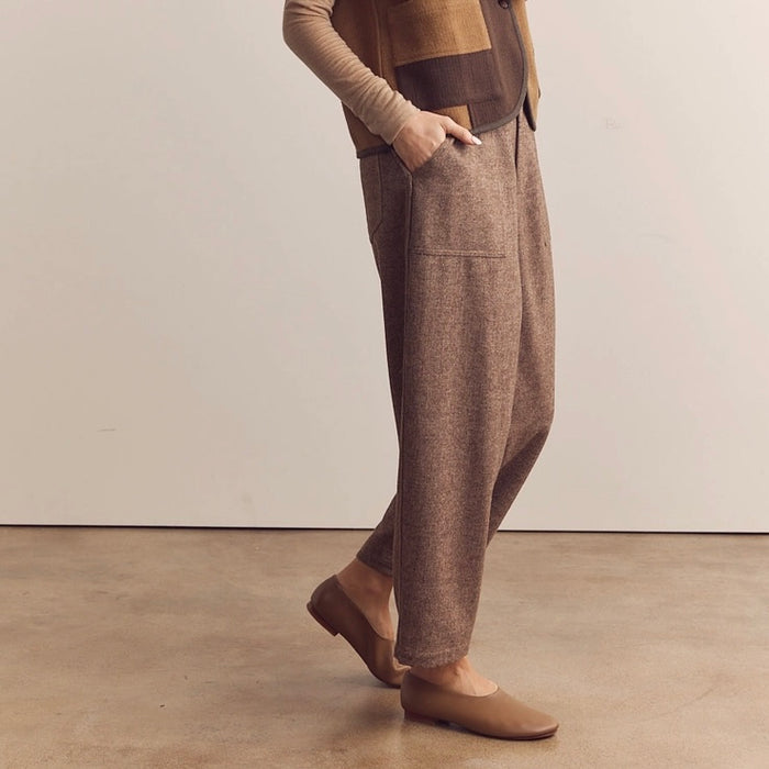 A Mente- Wool Blend Baby Herringbone Pants