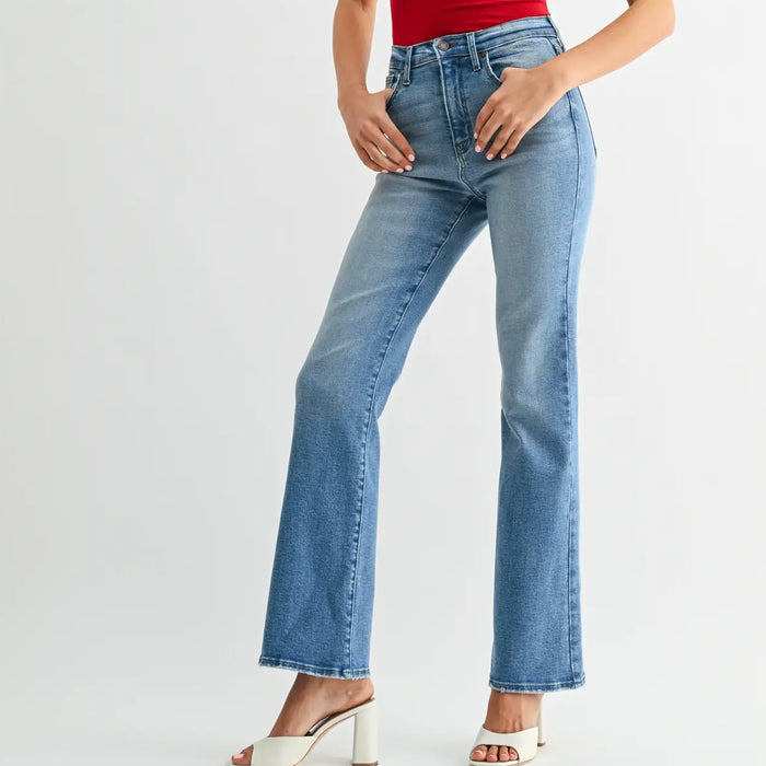 Just Black denim- Vintage Relaxed Skinny Flare - Medium Denim