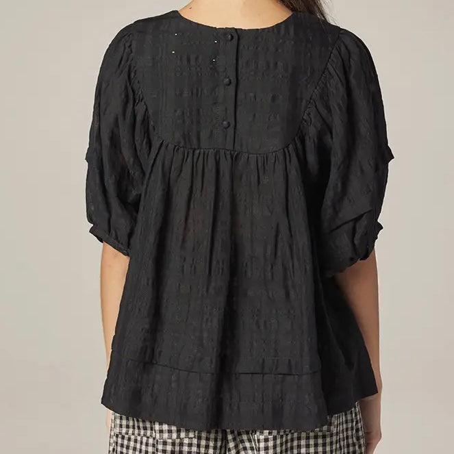 Amente-Romantic Puff Sleeve Yoke Top