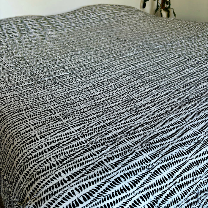 Kantha Quilt- Black & White