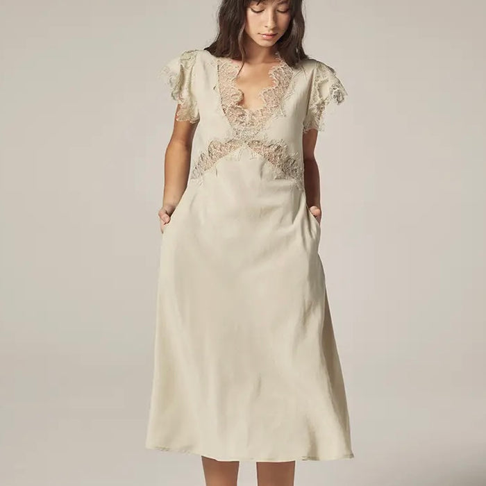 Amente- Laced Bias Dress