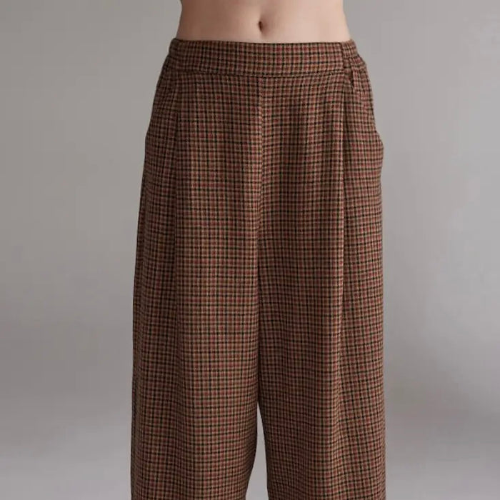 Amente- Wool Plaid Pants