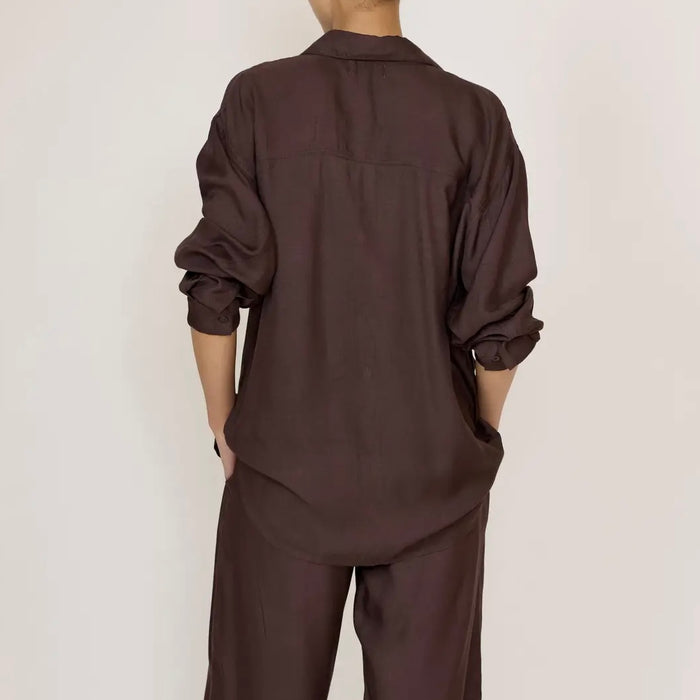 Laude The Label- Everything Shirt - Chocolate Brown