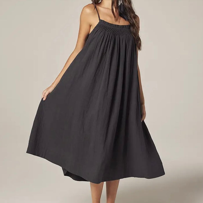 Amente- Smocked Tie Dress
