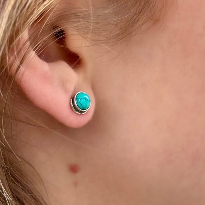 Serling & Turquoise Stud Earrings