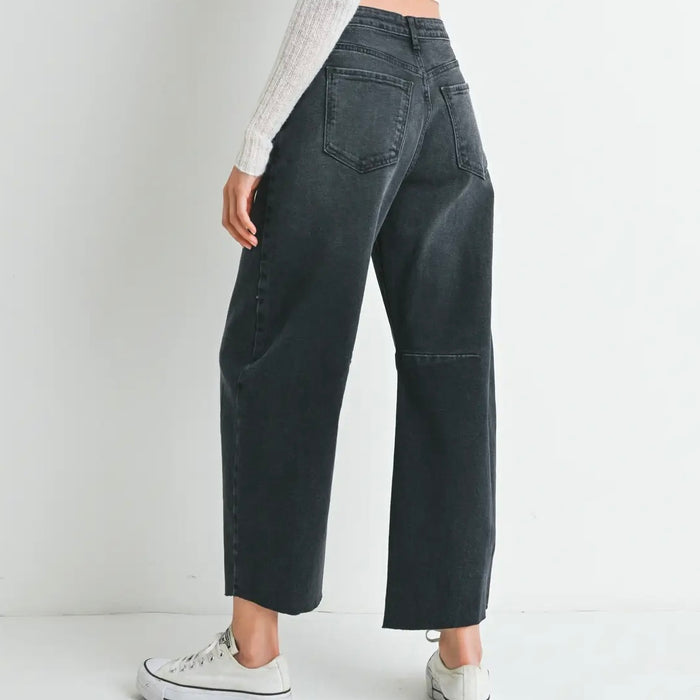 Just Black Denim- Barrel Jean w/ Seams Black