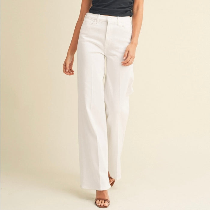 Just Black Denim- White Palazzo Jean