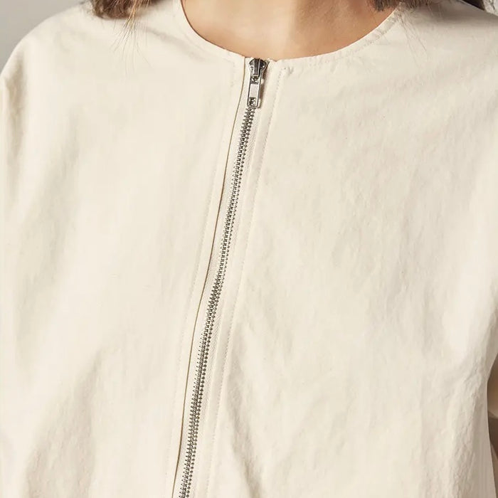 Amente-Smoked Sleeve Zip Up Jacket