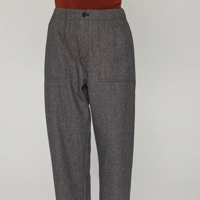 A Mente- Wool Blend Herringbone Pants