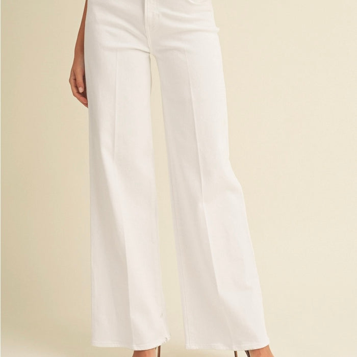 Just Black Denim- White Palazzo Jean