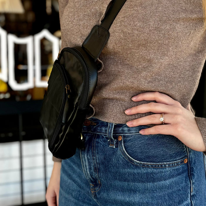 Leather Travel Crossbody Bag