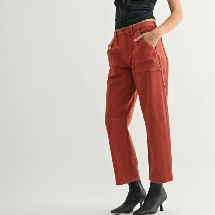 Just Black Denim- Dk Mauve - Utility Seamed Barre