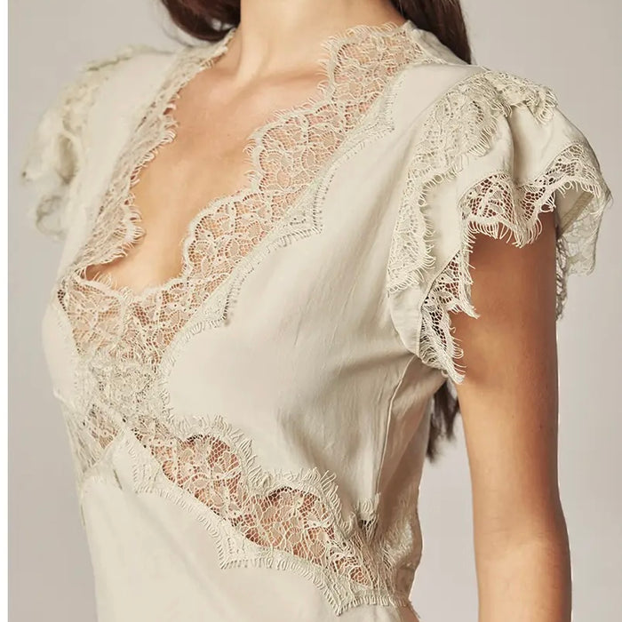 Amente- Laced Bias Dress