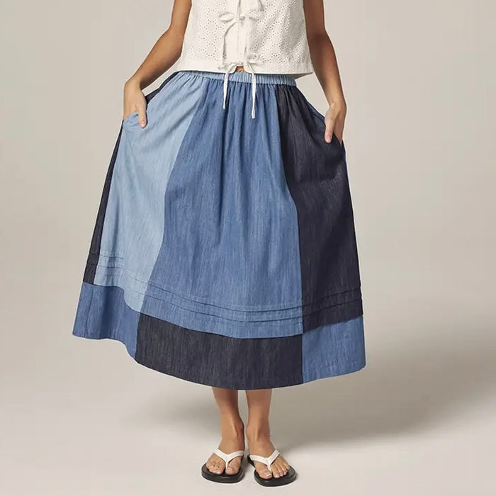Amente- Contrast Midi Skirt