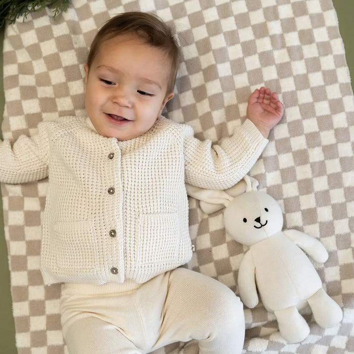 Viverano Organics- Jojo Lil Bunny - Organic Knit Stuffed Animal Baby Toy