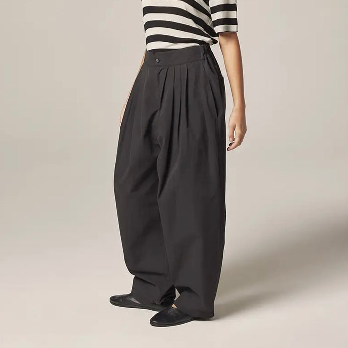 Amente-Back Elestic Pleated Pants