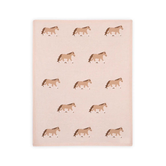 Viverano Organics-Pony Snuggles - Organic Cotton Jacquard Knit Baby Blanket