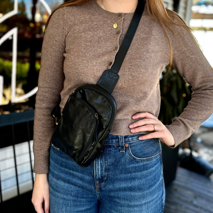 Leather Travel Crossbody Bag