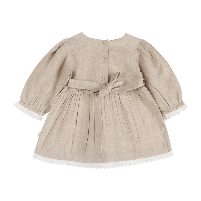 Viverano Organics- Lydia Linen Embroidered Baby Dress & Bloomer Set (Organic)