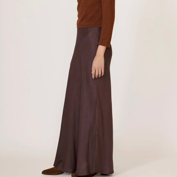 Laude The Label- Bias Maxi Skirt - Chocolate Brown
